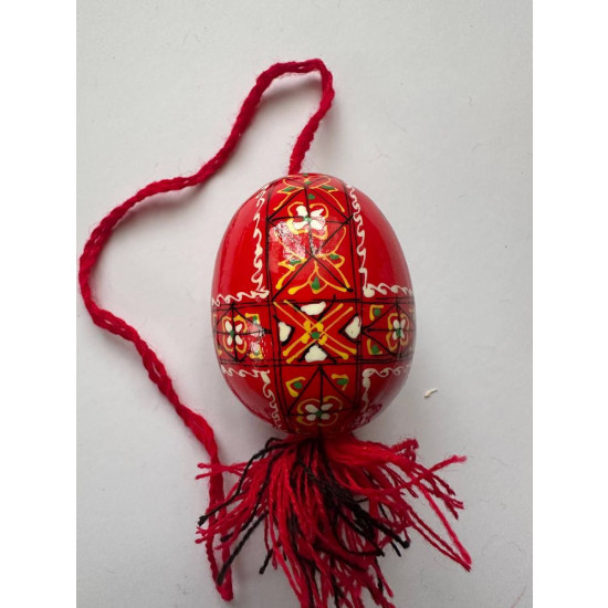 Декоративная деревянная писанка подвесная с кистями, 6см Разноцветный Unison (L00004)