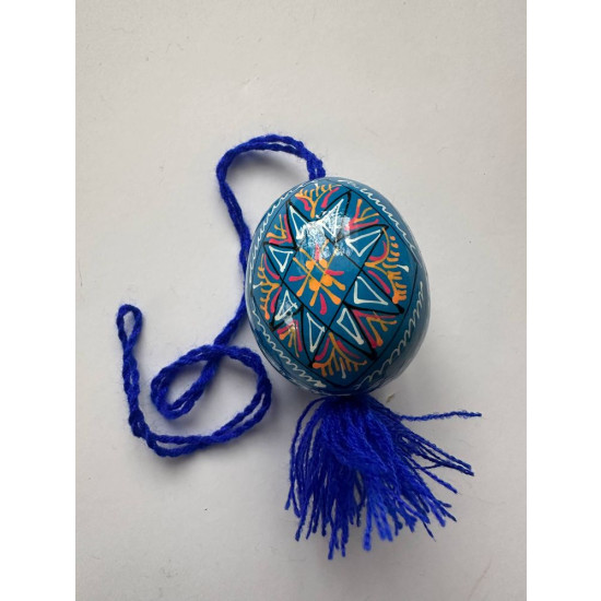 Декоративная деревянная писанка подвесная с кистями, 6см Разноцветный Unison (L00004)