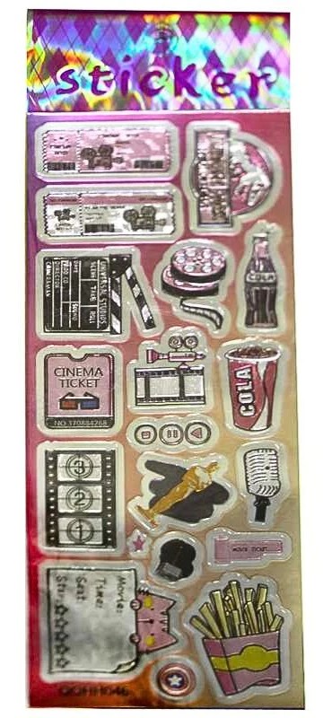 Наклейка пластиковая лазерная 7 х 17см "Кино" (QQHH046)