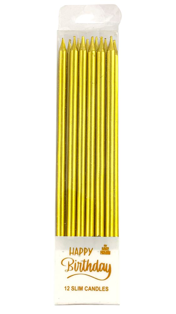 Набор свечей для торта  15,0см, золото, 12шт Золотой (625622 gold)