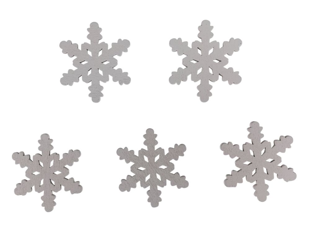 Деревянная снежинка-ромб 5 х 6см, белая, 5шт (TK-018)