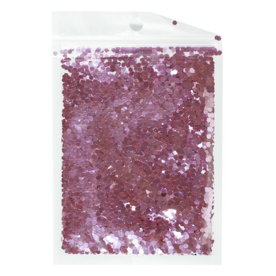 Конфетти шестигранник, розовый 3мм, 15гр Розовый Pelican (6403)