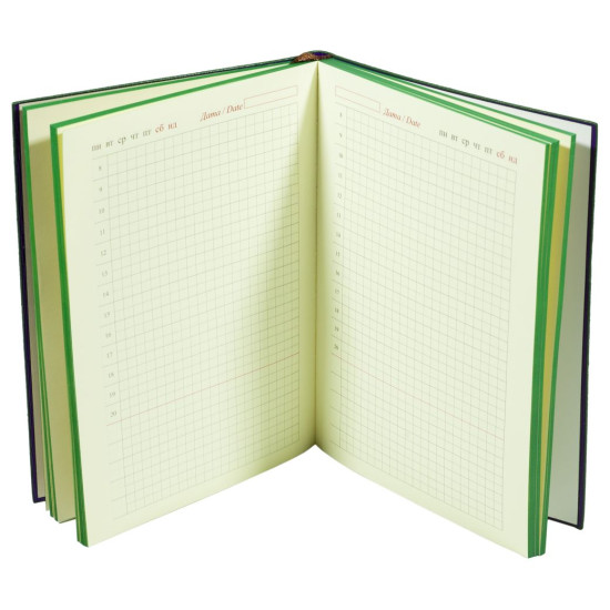 Ежедневник недатир. клетка бархат "Перо" А5, 160листов (1404-А5NK)