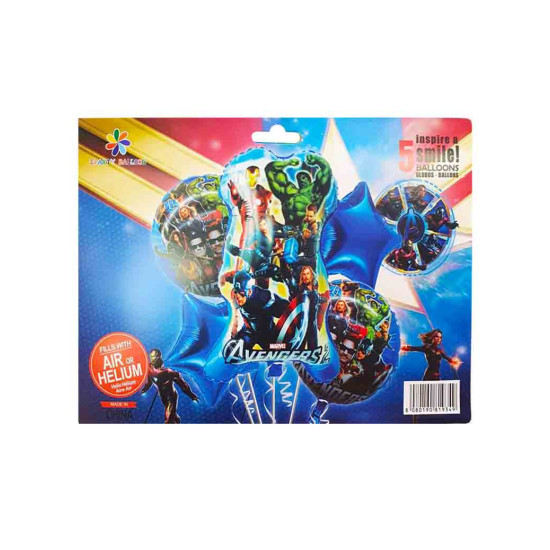 Набор из 5 шаров фольгированных "Мстители" Разноцветный (836975)