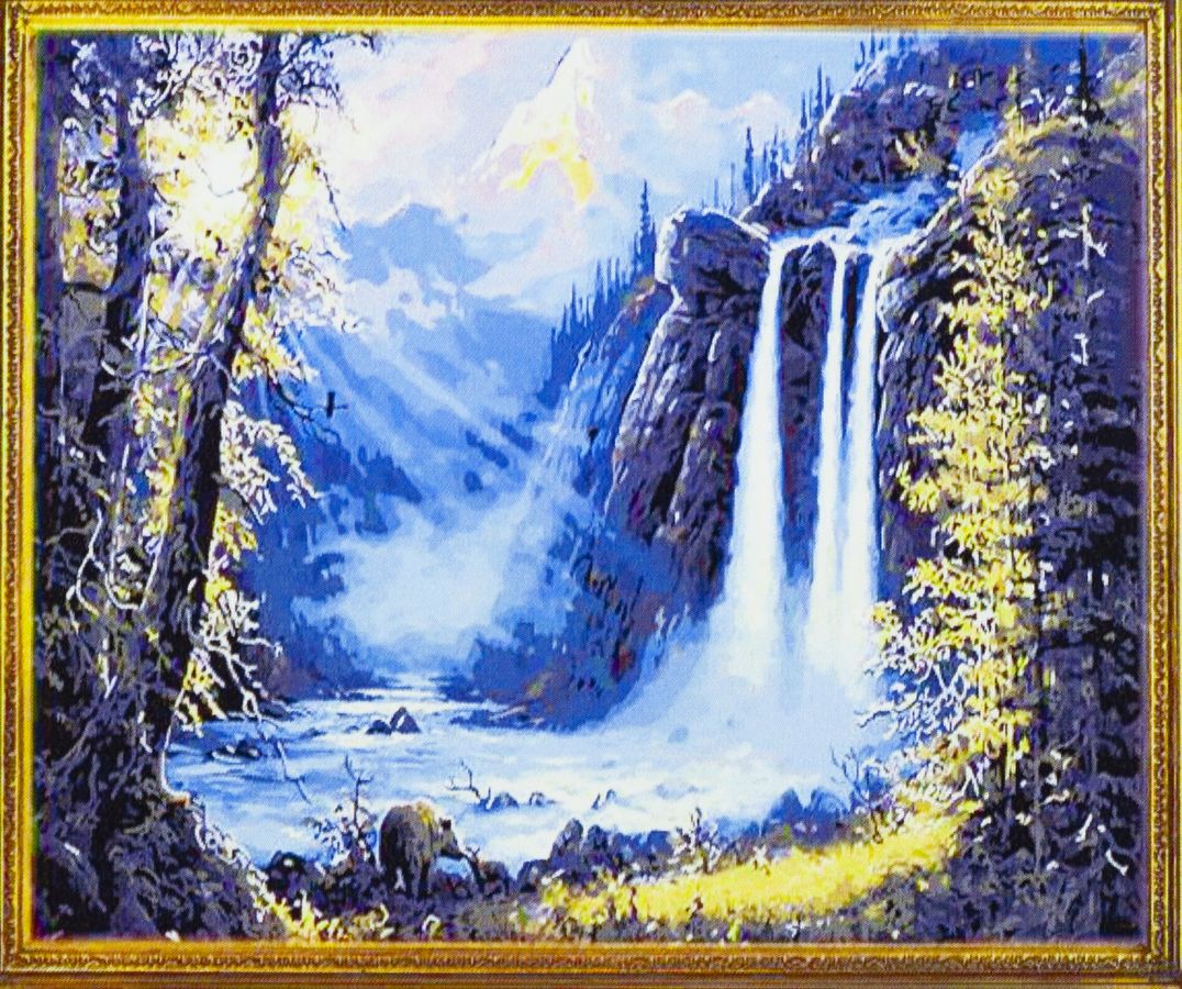 Картина по номерам 40х50, Горный водопад (1978)