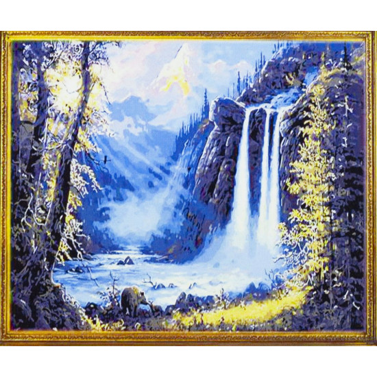 Картина по номерам 40х50, Горный водопад (1978)