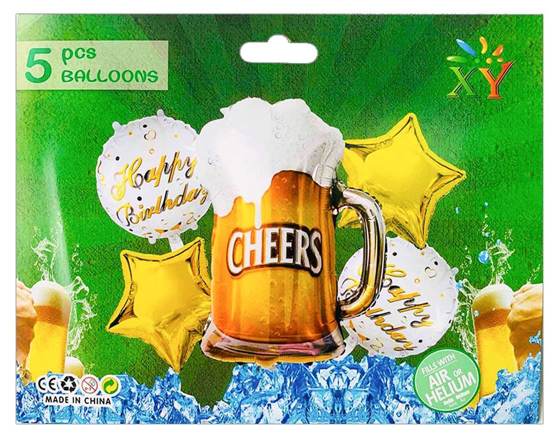 Набор из 5 шариков, Пиво Разноцветный Pelican (836924)