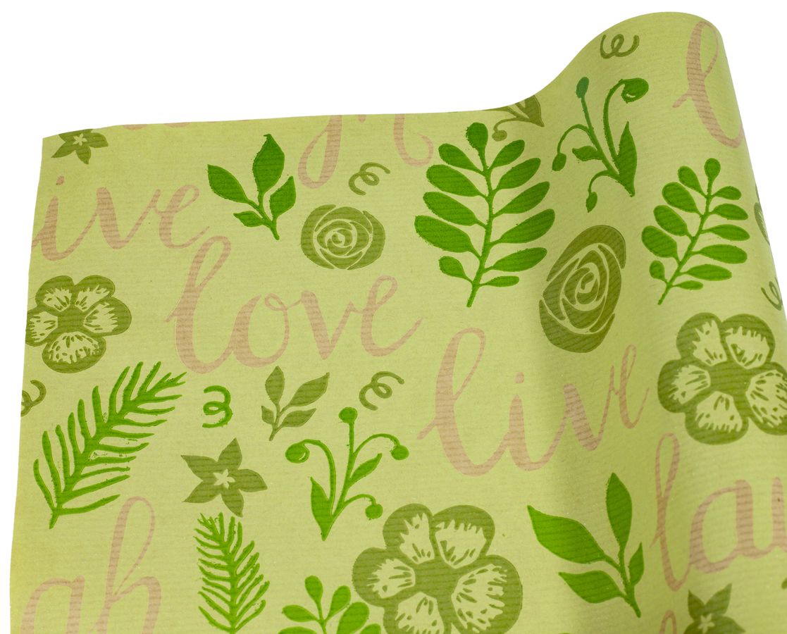 Бумага упаковочная крафт-двосторонний 0,7 х 7м Зеленый Unison (Пт 871)