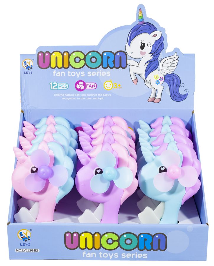 Игрушка- вентилятор ручной "Единорог" 17см (2226-В-2)