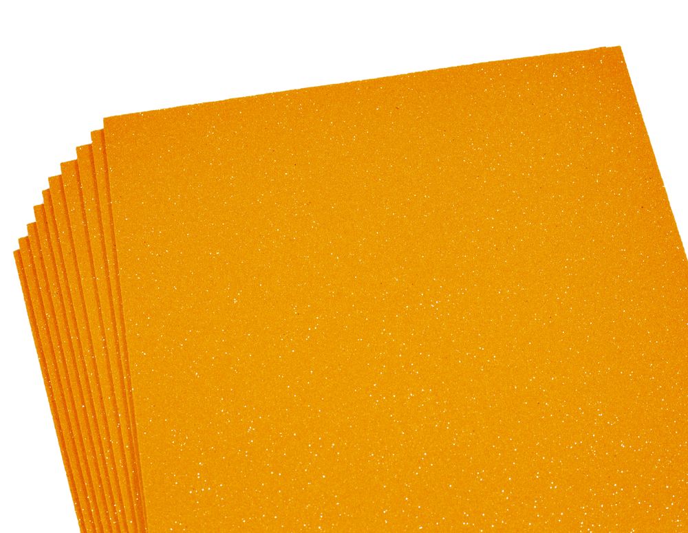 Фоамиран с глиттером   1,7мм, 10 листов, оранжевый Оранжевый Unison (17FA4-005)