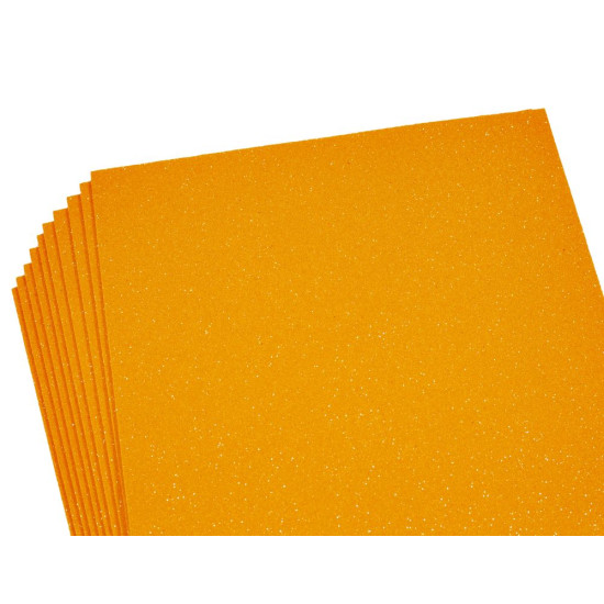 Фоамиран с глиттером   1,7мм, 10 листов, оранжевый Оранжевый Unison (17FA4-005)