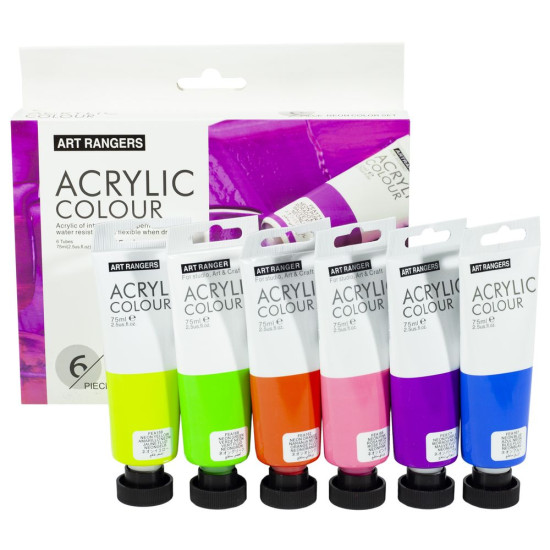 Набор акриловых красок неон "Art ranger " 6 цв х 75мл Разноцветный (0675-N)