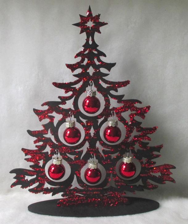 Новогодняя декорация "Елочка" черная с красным 23см Красный Unison (DT-3)