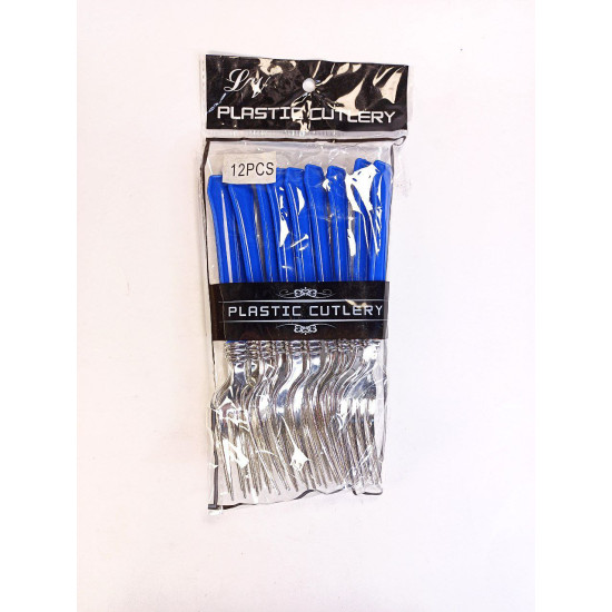 Вилки пластиковые, синие, 18см, 12шт/уп Синий Unison (7500-51)