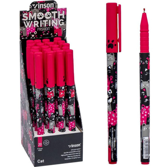 Ручка шариковая Vinson ""Кот"" синяя 0.7мм колпак Vinson (A27 (55551))