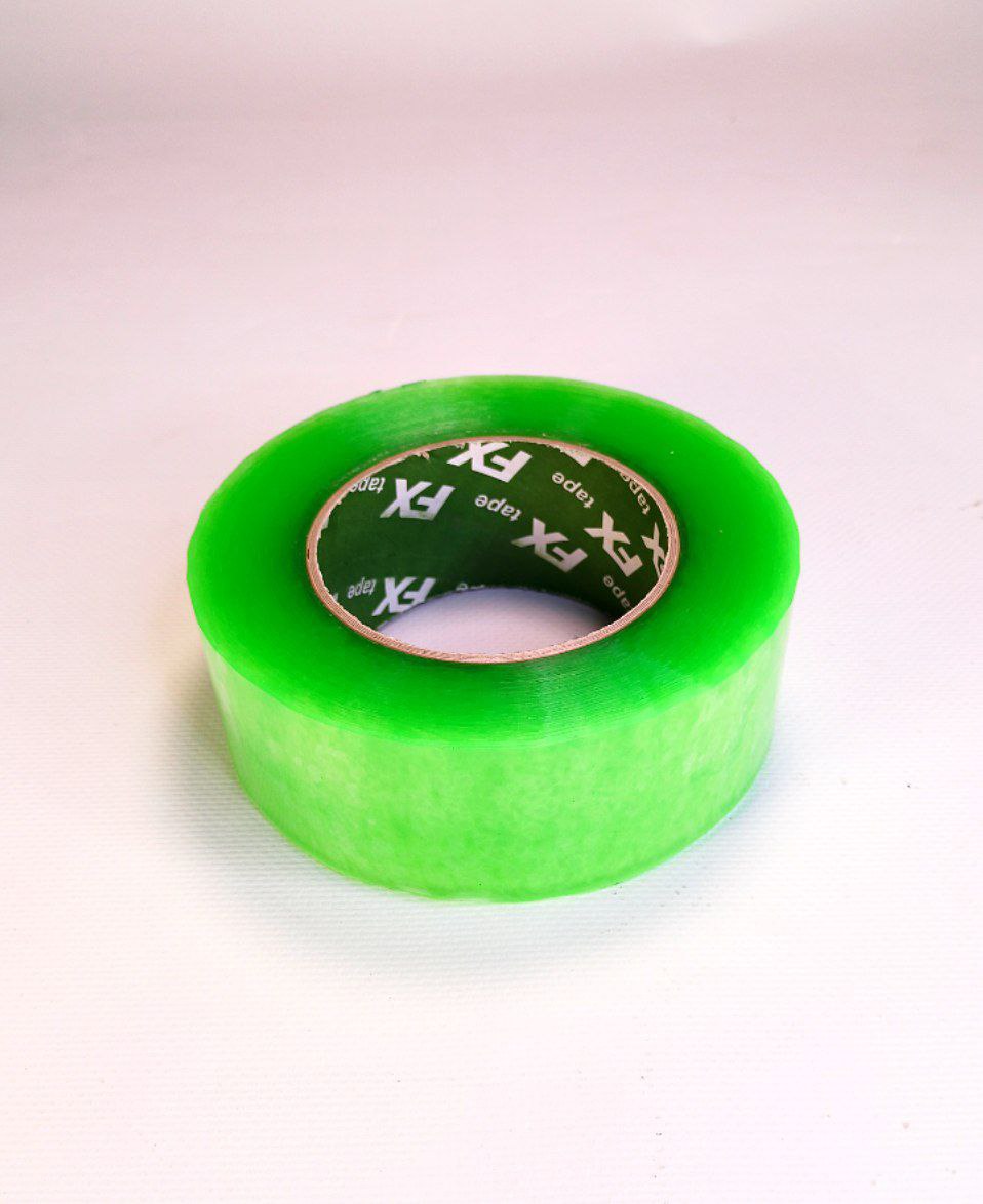 Скотч каучуковый прозрачный NEON  50мкм х 45мм x 500 Зеленый Unison (Ск 110)