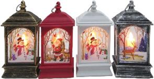 Светящийся фонарь декор.новогодний .LED "Санта Клаус, Снеговик,Олень" 13,5х4см 4 вида Разноцветный Без бренда (3119-1)