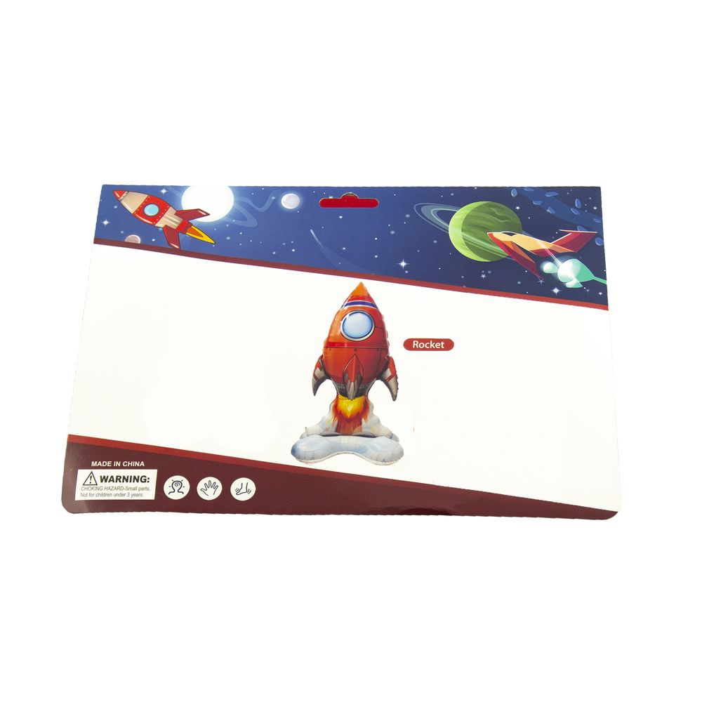 Шарик фольгированный 3D фигурный Ракета 129 х 79см Красный Без бренда (YY-F0976)