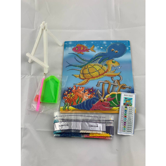 Алмазная мозаика 21 х 25см "Черепашка" Разноцветный Без бренда (D21265)