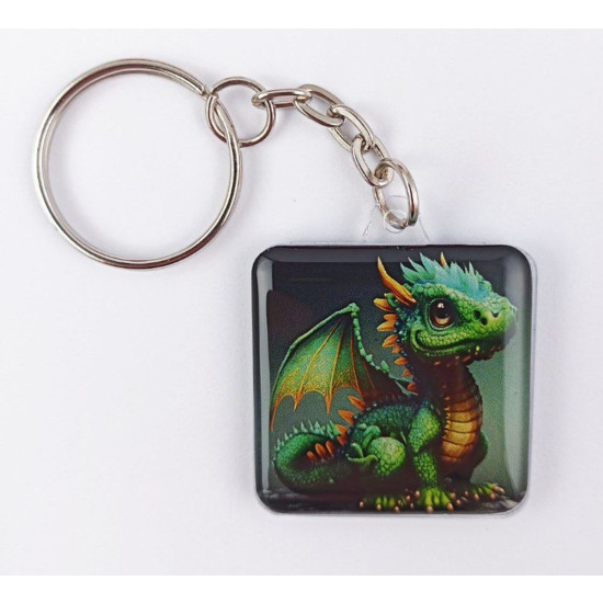 Брелок "Дракоша" двусторонний 35мм Разноцветный Unison (Dk 003)