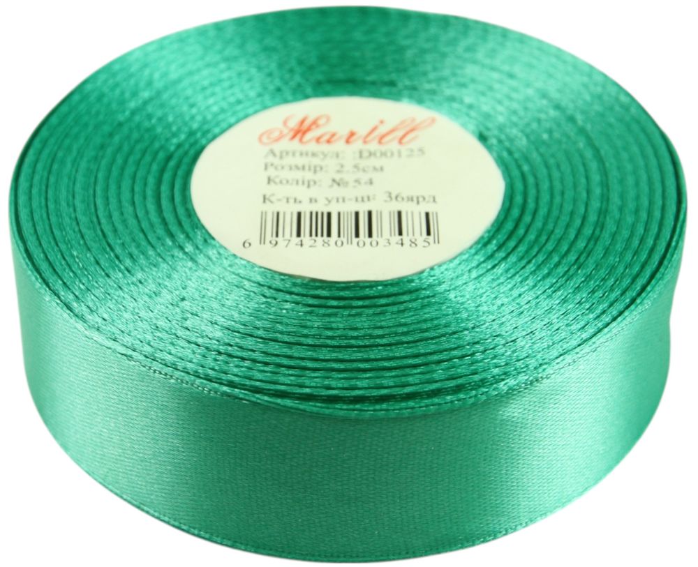 Атласная лента 2,5см x 33м Зеленый Marill (LA2533-54)