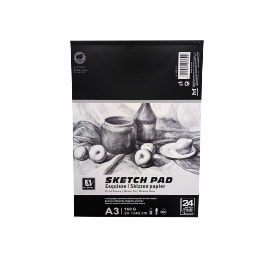 Скетчбук Art Nation А3 24 страницы 160 г/кв.м Разноцветный Без бренда (6002-S)