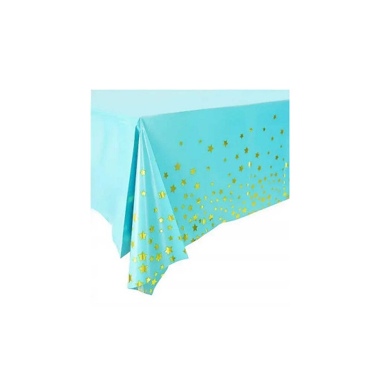 Скатерть голубая 137 х 183см, Золотая звездочка Розовый Без бренда (871025)