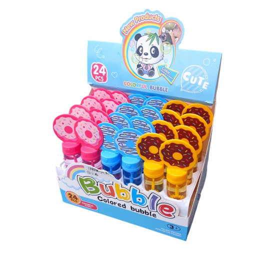 Мыльные пузыри "Донат" 14,5см 3 вида Разноцветный Без бренда (1801-2)