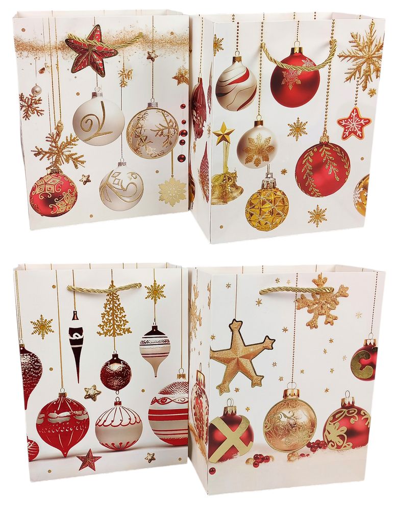 Пакет подарочный новогодний , 18 х 23 х 10cm 4 дизайна (2606S)