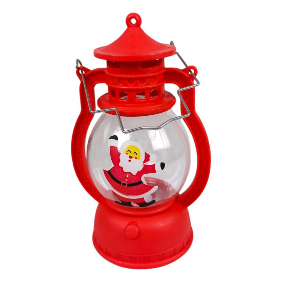 Фонар декоративный светящийся новогодний LED "Санта Клаус, Снеговик,Елка" 12см 3 вида (24006)