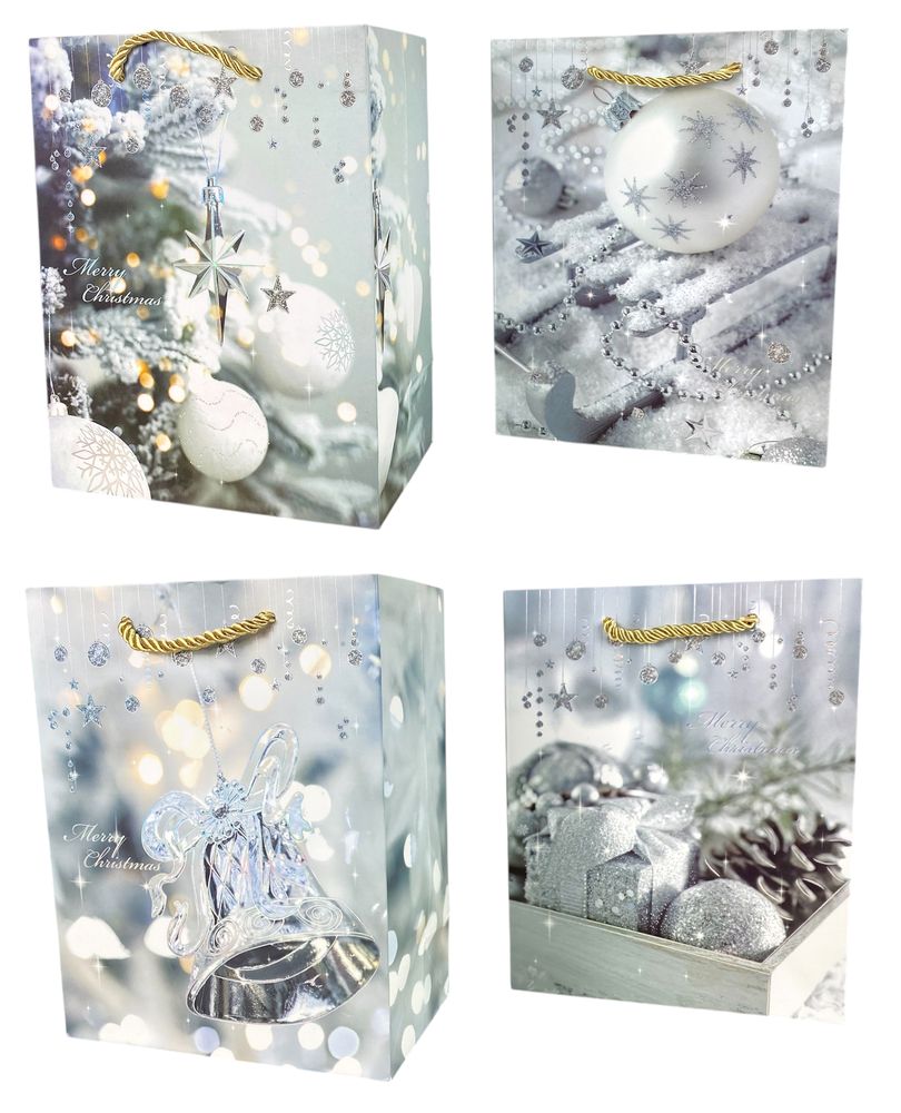 Пакет подарочный новогодний , 18 х 23 х 10cm 4 дизайна (Y-2816S(21816))