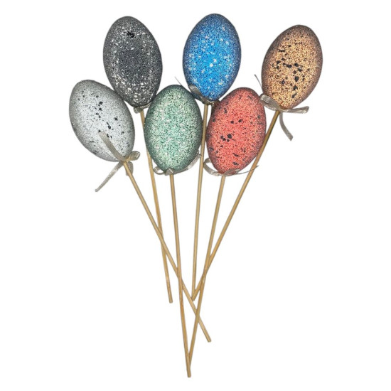 Топпер пасхальные яйца "Сахарные" 6 х 4,5см  -6шт (L00129)