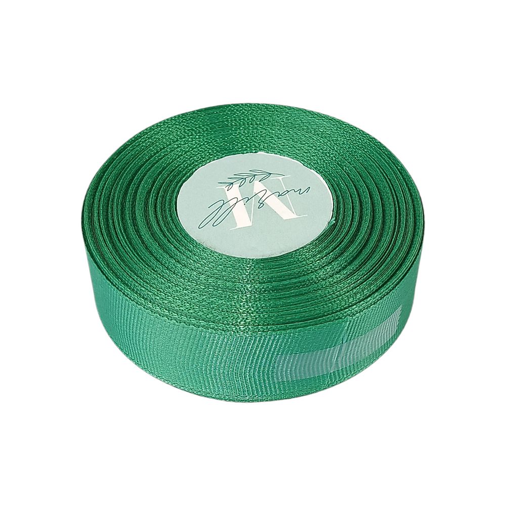 Репсовая лента 2,5см, 23 метра изумрудная Зеленый Marill (D00225-223)