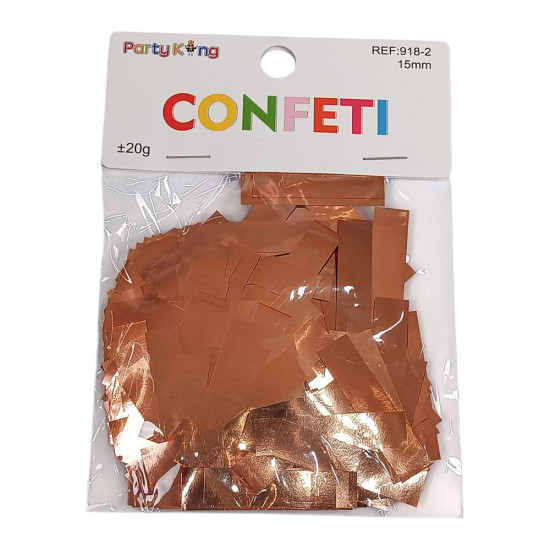 Конфетти полоски 15мм, ±20гр розовое золото (918-2 rose gold)
