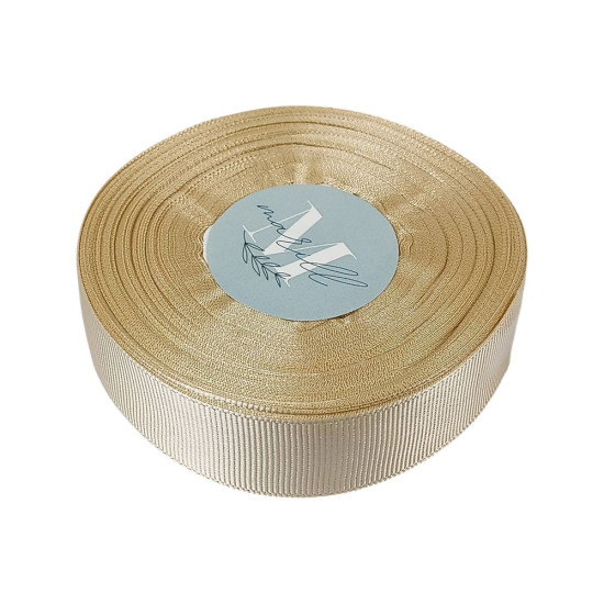 Репсовая лента 2,5см, 23 метра темно-бежевая Бежевый Marill (D00225-203)