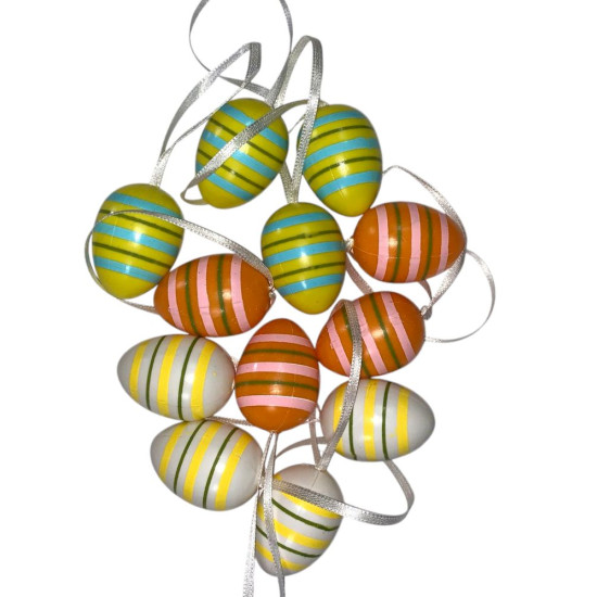 Набор пасхальных яиц 4 х 3см "Карамель" - 12шт с лентой (L00171)