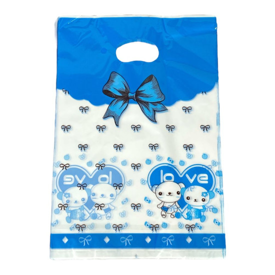 Подарочный пакет, полиэтиленовый 20 х 30см, 24шт/уп Синий Unison (10701-3)