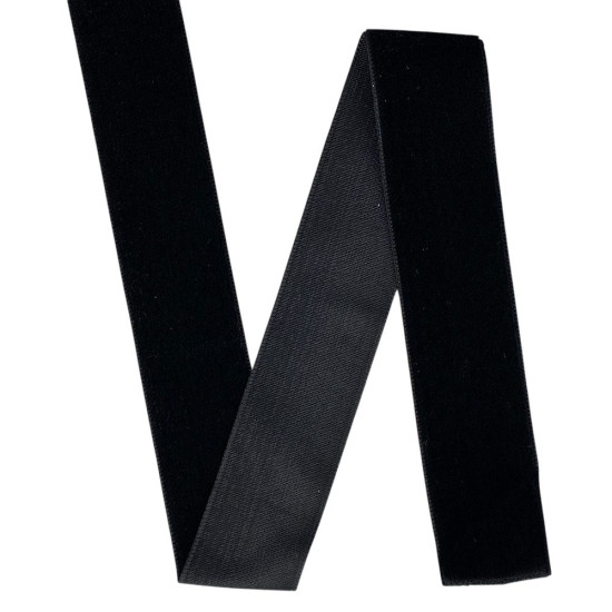 Бархатная лента  2,5 см  х 20 ярдов Черный Marill (D00825- С03  Black)