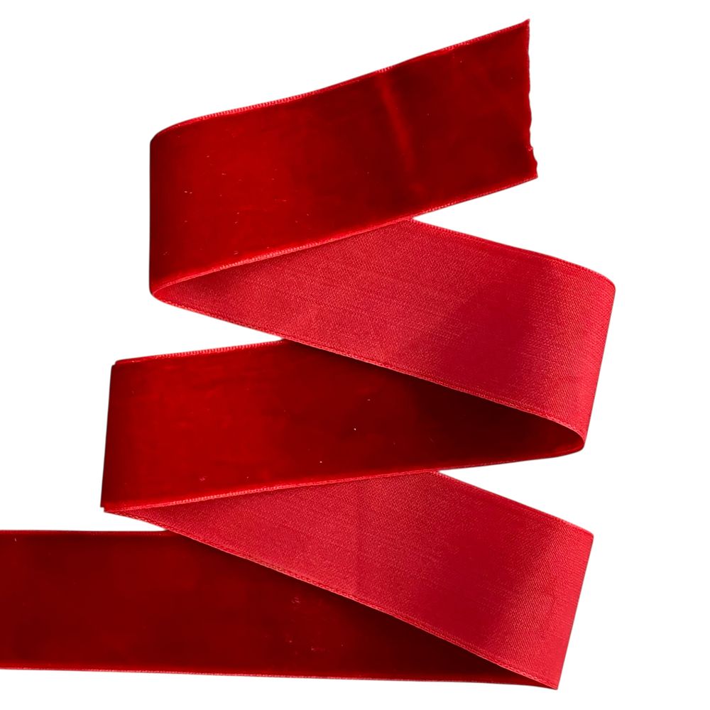 Бархатная лента  5 см (±5мм) х 20 ярдов Красный Marill (D00850- C 23)