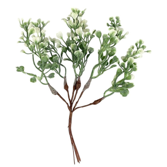 Добавка веточка 9х2 см, зелено-белая (6 шт) (c30614)