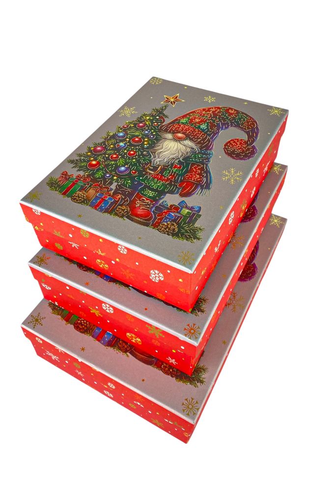 Подарочная новогодняя коробка прямоугольная 33 х 23 х 9см    3шт. в наборі (108163)