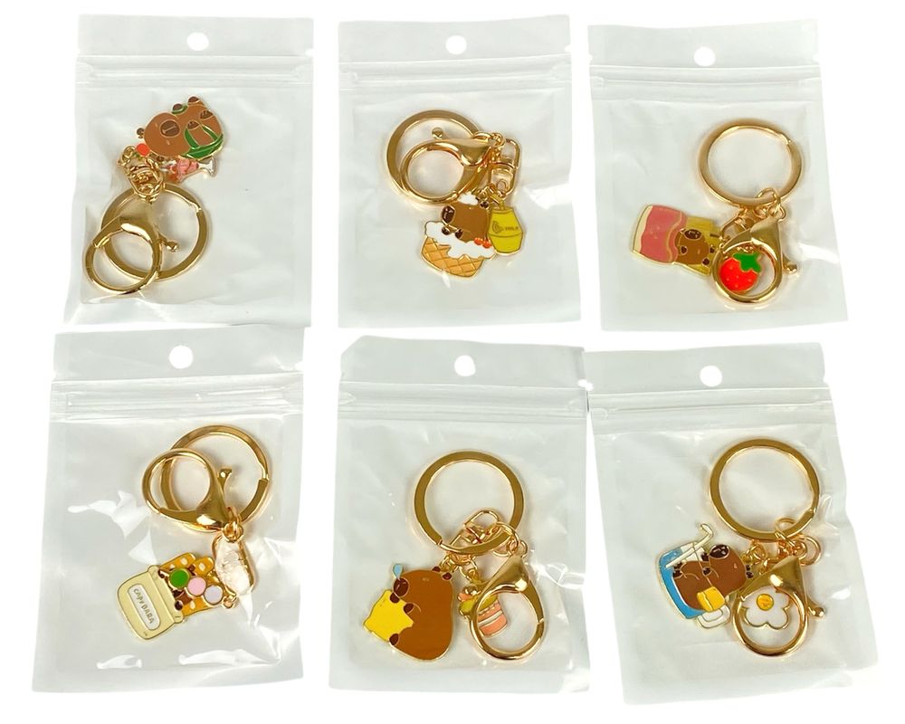 Брелок металлический "Капибара" 6см, 6 видов (678-18)