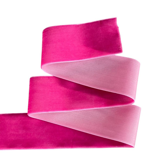 Бархатная лента  4 см (±5мм) х 30 ярдов Розовый Marill (D00840- C 19)