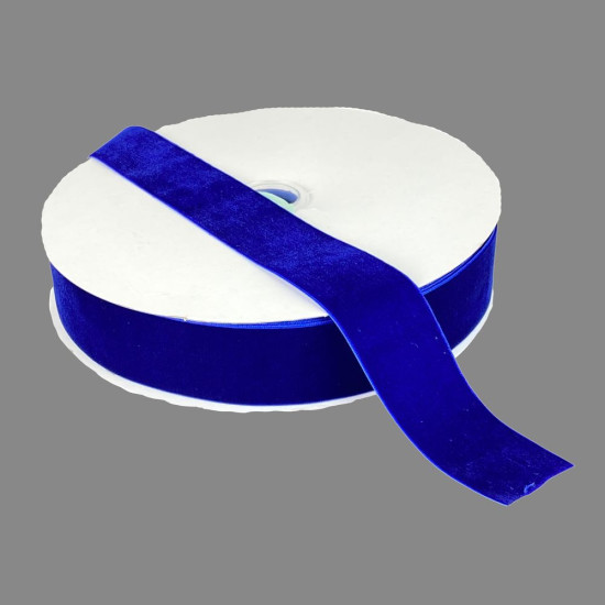 Бархатная лента  4 см (±5мм) х 30 ярдов Синий Marill (D00840-   47)