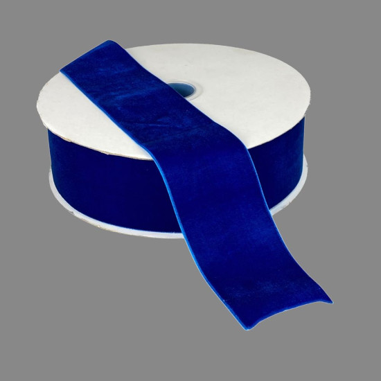 Бархатная лента  5 см (±5мм) х 20 ярдов Синий Marill (D00850- C 34)
