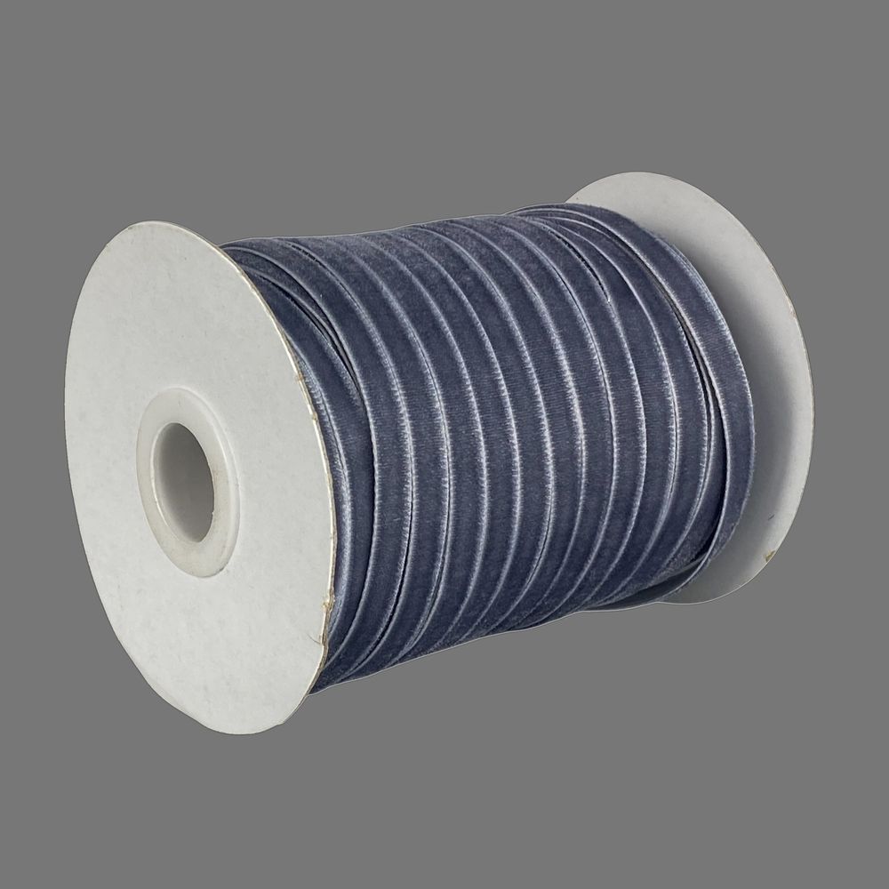 Бархатная лента  0,6 см х 50 ярдов Серый Marill (D00806- C 66)