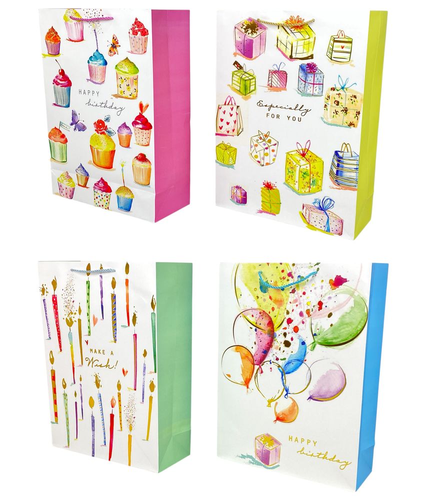 Пакет подарунковий  з фольгою 30 х 41,5 х 12см, 210гр, Happy Birthday Unison (3923L)