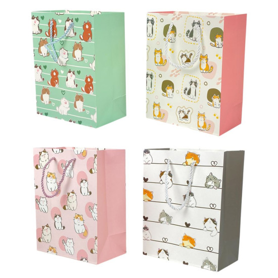 Пакет подарочный с фольгой 30 х 41,5 х 12см, 210гр, Котики Unison (526C-L)