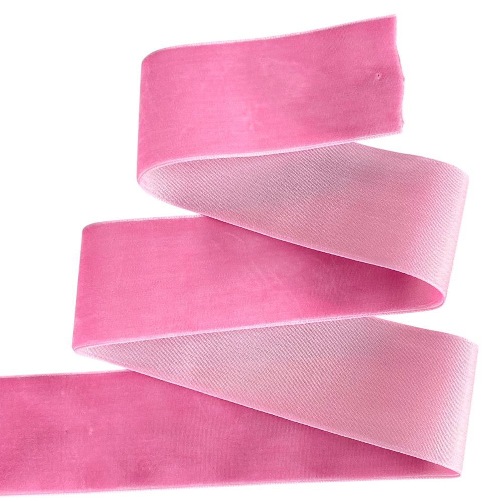 Оксамитова стрічка  4 см (±5мм) х 30 ярдів Рожевий Marill (D00840- C 08)