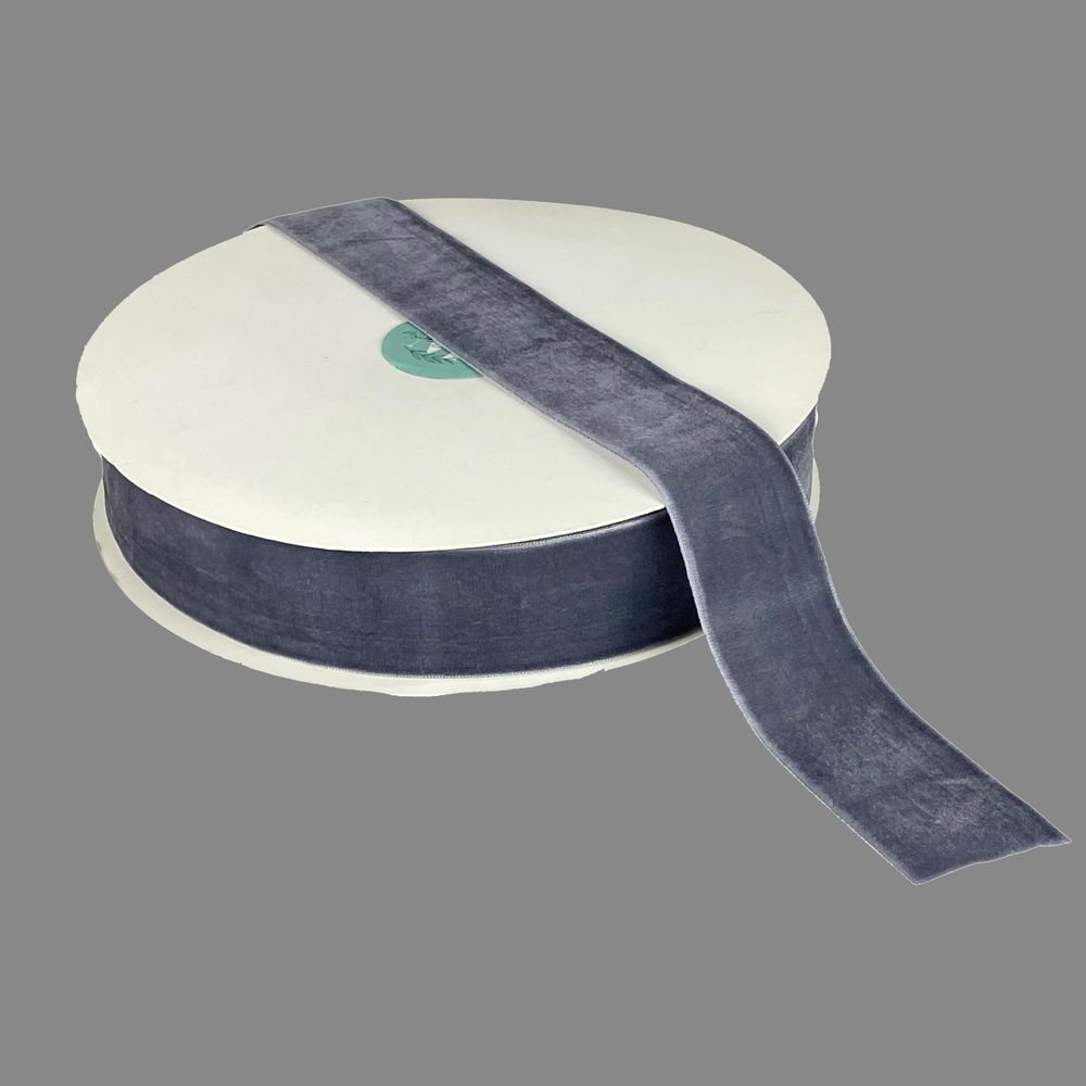 Бархатная лента  4 см (±5мм) х 30 ярдов Серый Marill (D00840-   34)